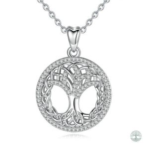 Collier Arbre de Vie en Argent Sterling 925 avec Diamant