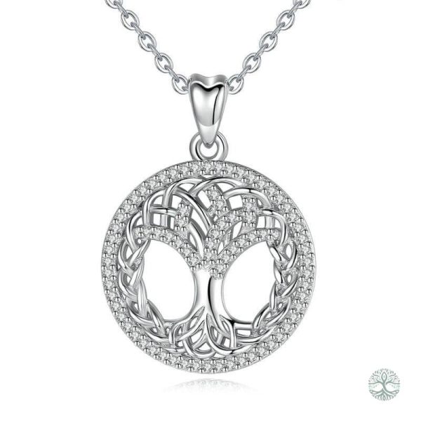 Collier Arbre de Vie en Argent Sterling 925 avec Diamant
