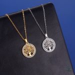 Bijou en acier inoxydable avec motif Arbre de Vie