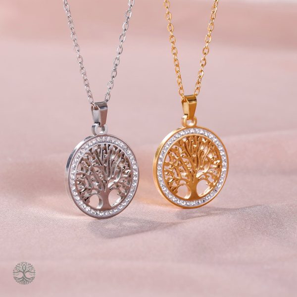 Collier élégant doré représentant l'Arbre de Vie