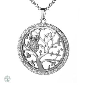Collier Arbre de Vie en argent avec motif hibou