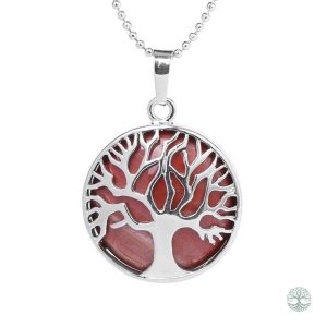 Collier Arbre de Vie en Jaspe Rouge