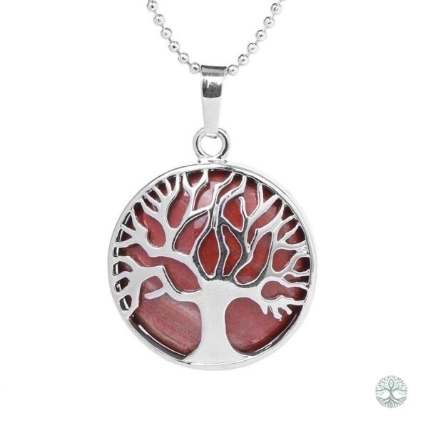 Collier Arbre de Vie en Jaspe Rouge