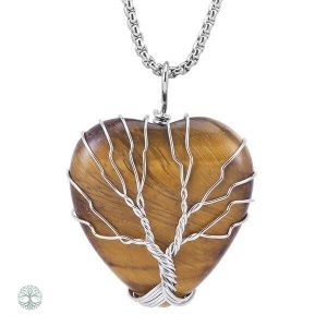 Collier Arbre de Vie en Œil-de-Tigre