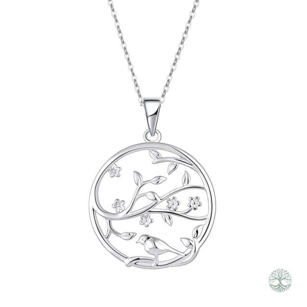 Collier Arbre de Vie avec motif d'oiseau élégant