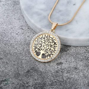 Bijou Arbre de Vie doré, symbole de connexion et de vie