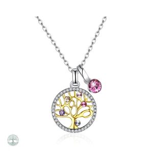 Collier Arbre de Vie en Or et Diamant en Argent 925