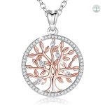 Collier Arbre de Vie en Or Rose et Argent 925