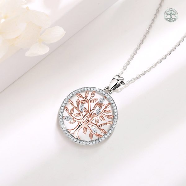 Collier élégant Arbre de Vie en Or Rose et Diamants