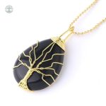 Collier Arbre de Vie en Agate Noire
