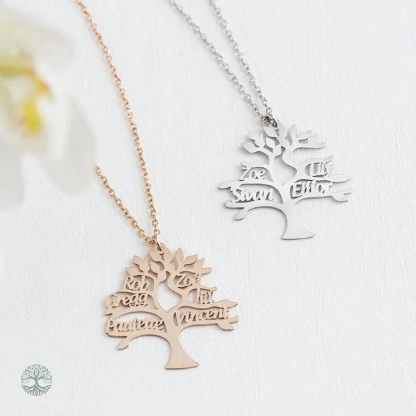 Collier tendance Arbre de Vie, personnalisation prénom