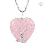 Collier Arbre de Vie en Quartz Rose élégant et symbolique