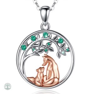 Collier Arbre de Vie en Or Rose et Argent Sterling 925