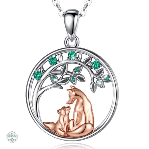 Collier Arbre de Vie en Or Rose et Argent Sterling 925