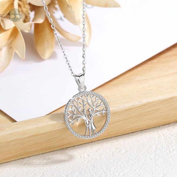 Collier élégant en argent 925, symbole de vie et d'amour