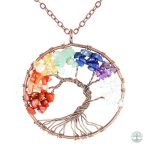 Collier Arbre de Vie avec 7 Chakras colorés