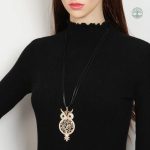 Bijou Arbre de Vie avec motif chouette doré