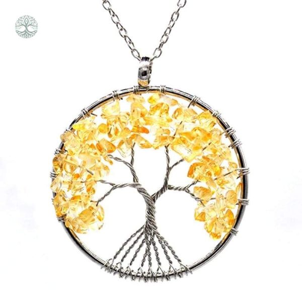 Collier Arbre de Vie en Citrine authentique