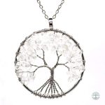 Collier Arbre de Vie avec cristal blanc élégant