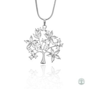 Collier Arbre de Vie en Argent avec motif de fleur