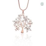 Collier Arbre de Vie en or rose avec motif floral