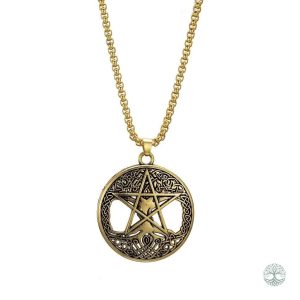 Collier Arbre de Vie Pentagramme en doré