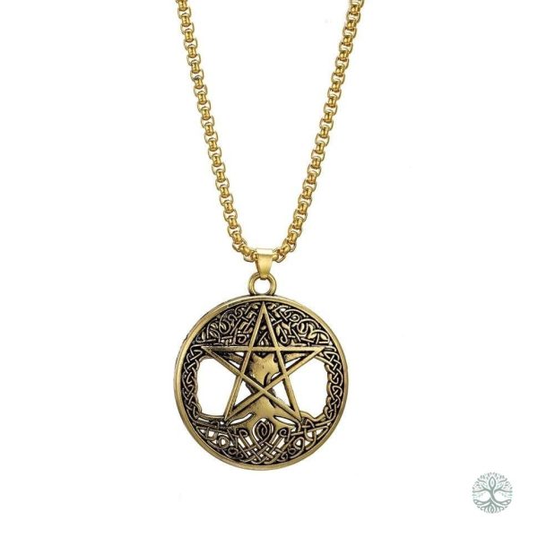 Collier Arbre de Vie Pentagramme en doré