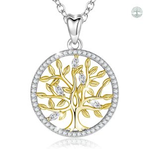 Collier Arbre de Vie en Or et Argent Sterling 925