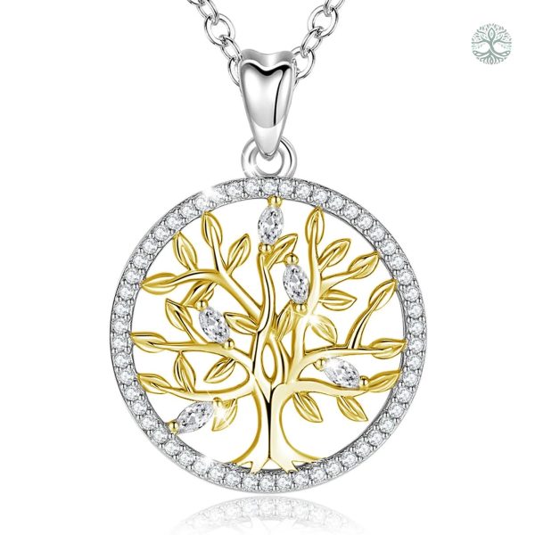 Collier Arbre de Vie en Or et Argent Sterling 925