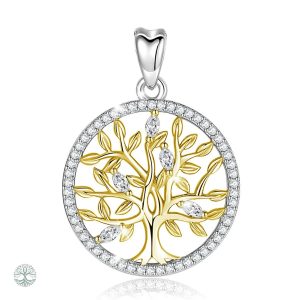 Bijou Arbre de Vie en Argent 925 avec finition dorée
