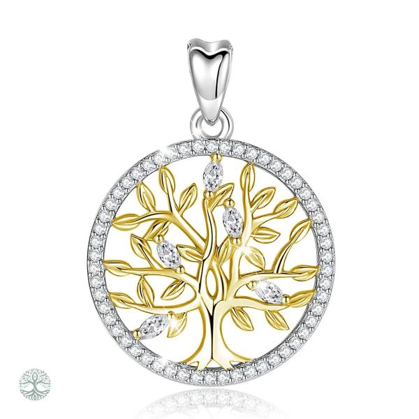 Bijou Arbre de Vie en Argent 925 avec finition dorée