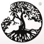 Art mural Arbre de Vie en métal, design avec oiseaux élégants