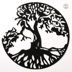 Art mural Arbre de Vie en métal, design avec oiseaux élégants