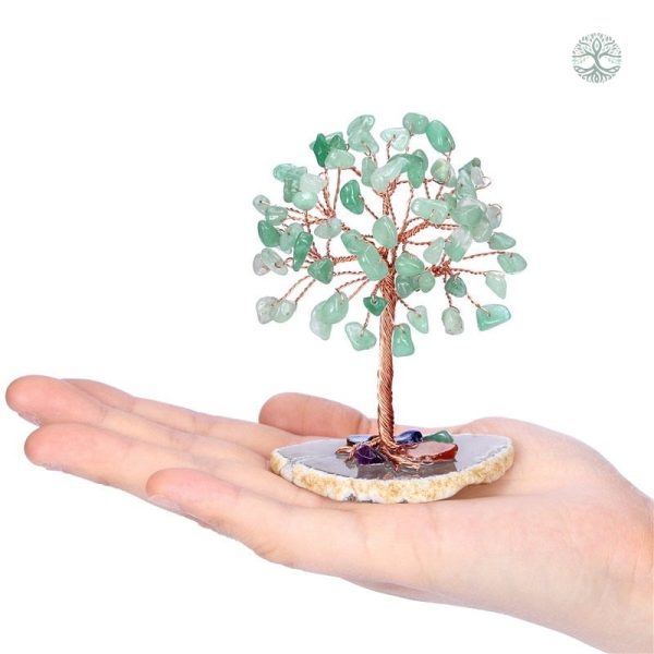 Déco Arbre de Vie en pierre d'aventurine, objet de bien-être