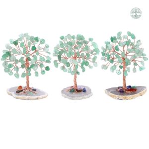 Art déco Arbre de Vie en aventurine, symbole de prospérité