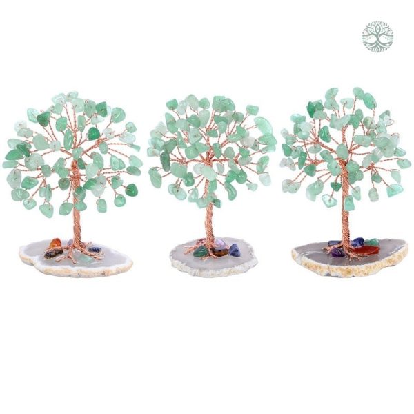 Art déco Arbre de Vie en aventurine, symbole de prospérité