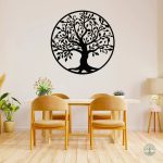 Élégante décoration murale Arbre de Vie en fer