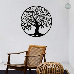 Art mural Arbre de Vie en fer 30cm, design moderne