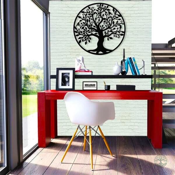 Style contemporain avec Arbre de Vie mural en fer