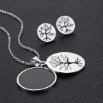 Bijoux Arbre de Vie en Argent, ensemble collier et boucles d'oreilles