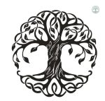 Autocollant inspiré de la mythologie celte avec arbre