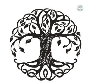 Autocollant inspiré de la mythologie celte avec arbre