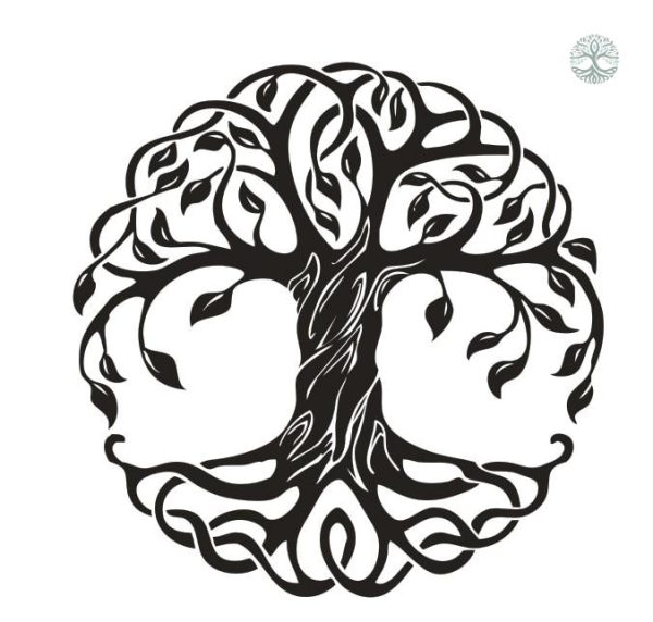 Autocollant inspiré de la mythologie celte avec arbre