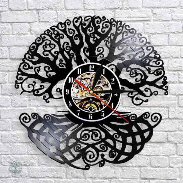 Horloge Arbre de Vie en vinyle au design unique