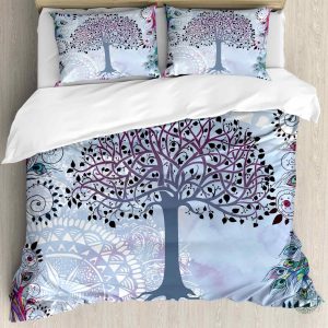 Housse de couette bohème avec motif arbre de vie