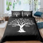 Housse de couette Arbre de Vie sur fond noir
