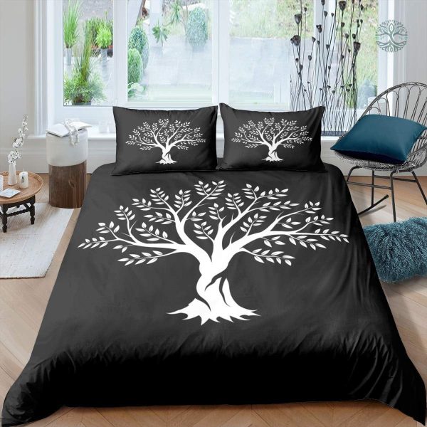 Housse de couette Arbre de Vie sur fond noir