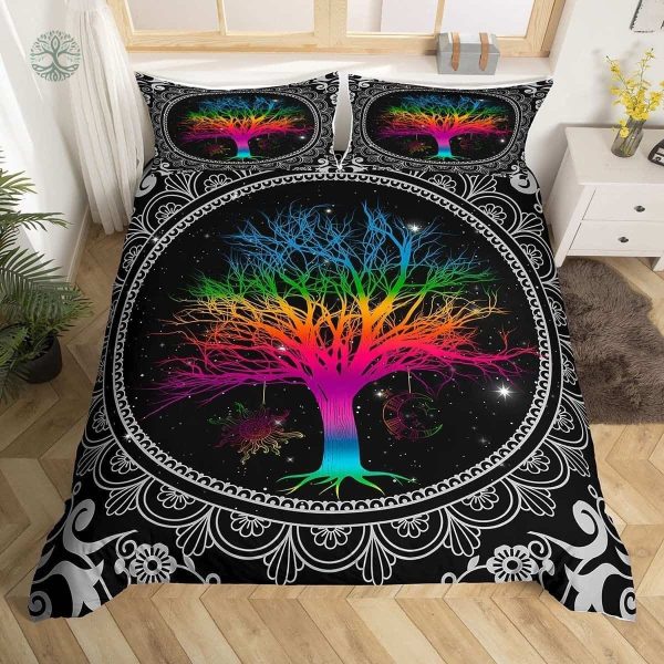 Housse de couette arbre de vie multicolore