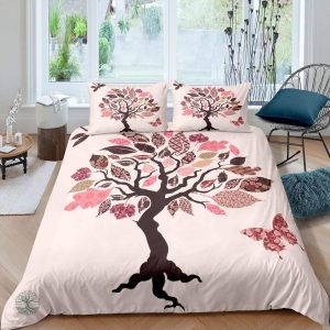 Housse de couette arbre de vie rose