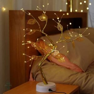 Lampe arbre de vie en doré, style contemporain pour décoration